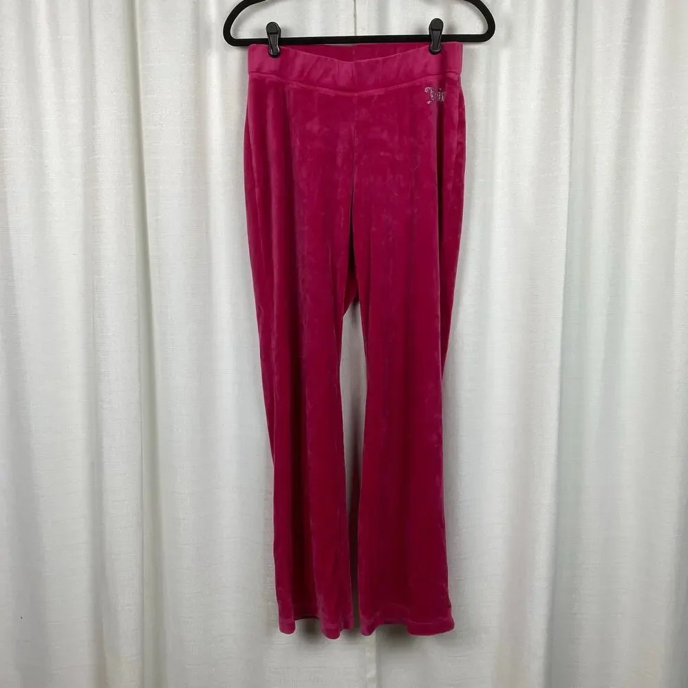 Juicy Couture Vintage Hot Pink Velour Track Suit Pants Sz.M Jacket Sz.XL - Picture 2 of 16